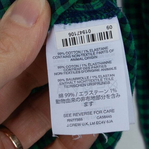 J. Crew Womens Plaid Gingham Button Shirt Size 8 Green Long Sleeve Preppy Work - Picture 6 of 10